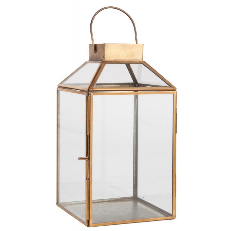 lanterne verre grillage fin metal ancien dore campagne ib laursen - Kdesign