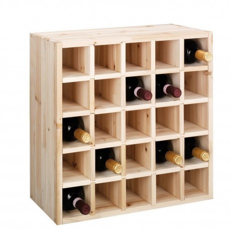 Casier rangement bouteilles vin bois pin 25 bouteilles Zeller