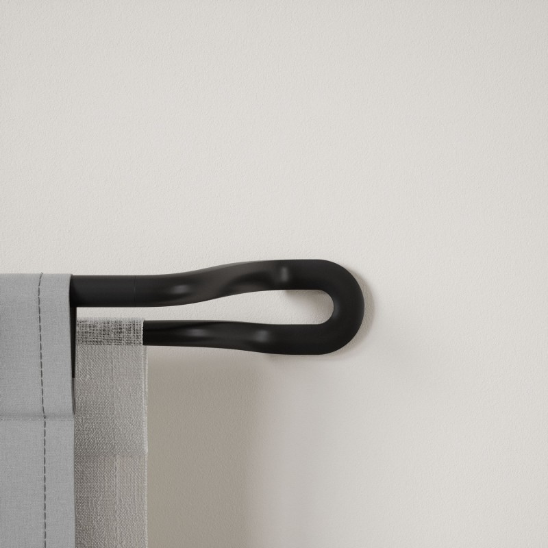 tringle a rideaux contemporaine extensible metal noir bois umbra blok -  Kdesign