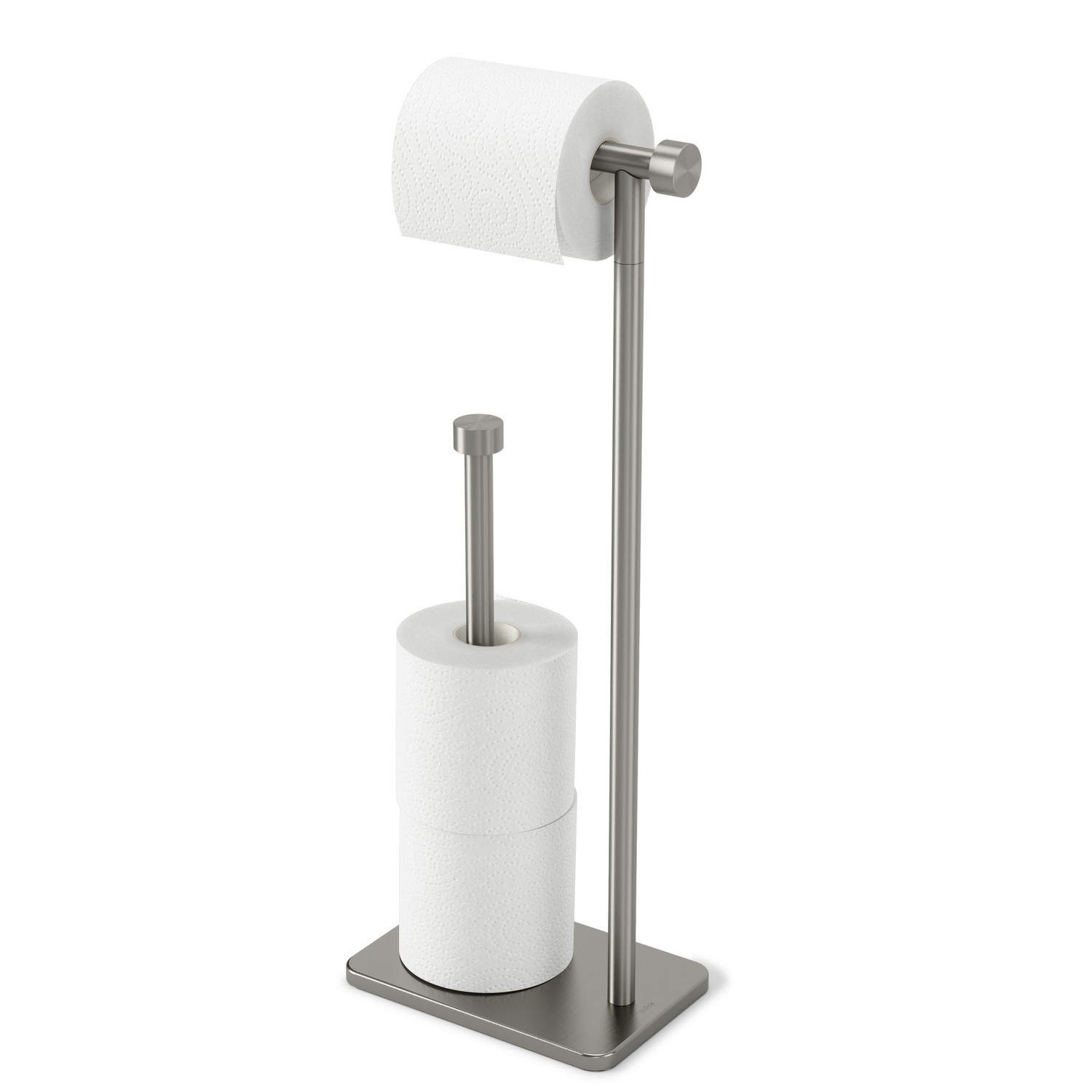 Dérouleur papier toilette WC avec réserve en métal Terre de Sienne et Noir  H 66.5 cm