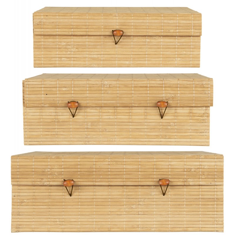 Boîte de rangement en bois pin massif zeller 40 x 30 x 24 cm - Kdesign