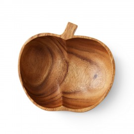 bol sculpte en bois acacia forme de pomme hk living