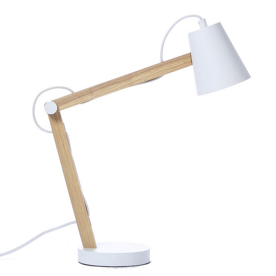 Lampe contemporaine de bureau design en bois et métal Made in France